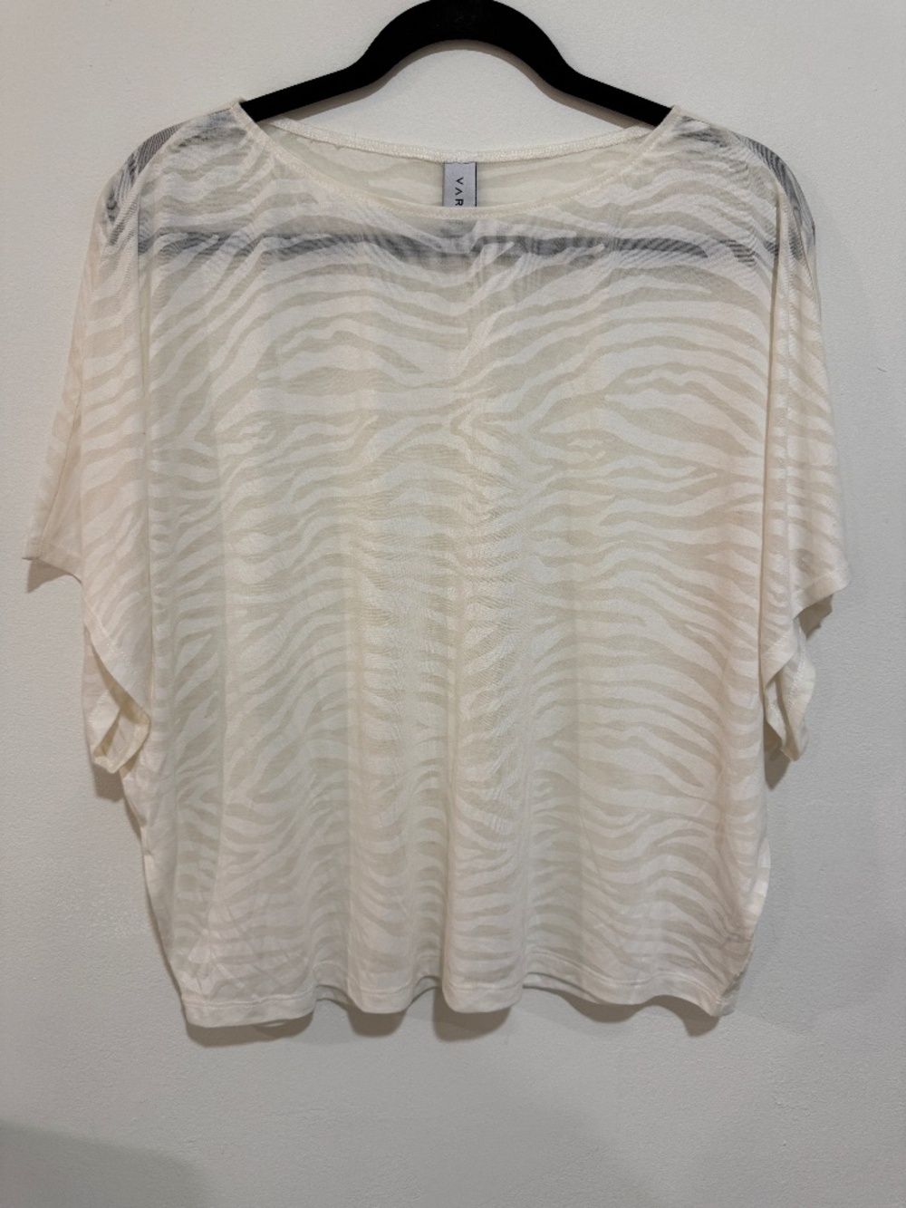 Neutral Zebra Pattern Knit Loose Blouse by Varley